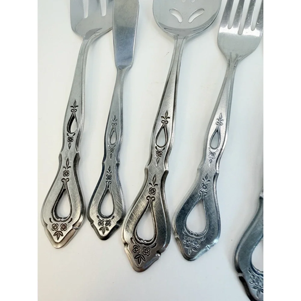 Stanley Roberts Autumn Ballad Stainless Lot 7 Serving & Salad Forks Crafting